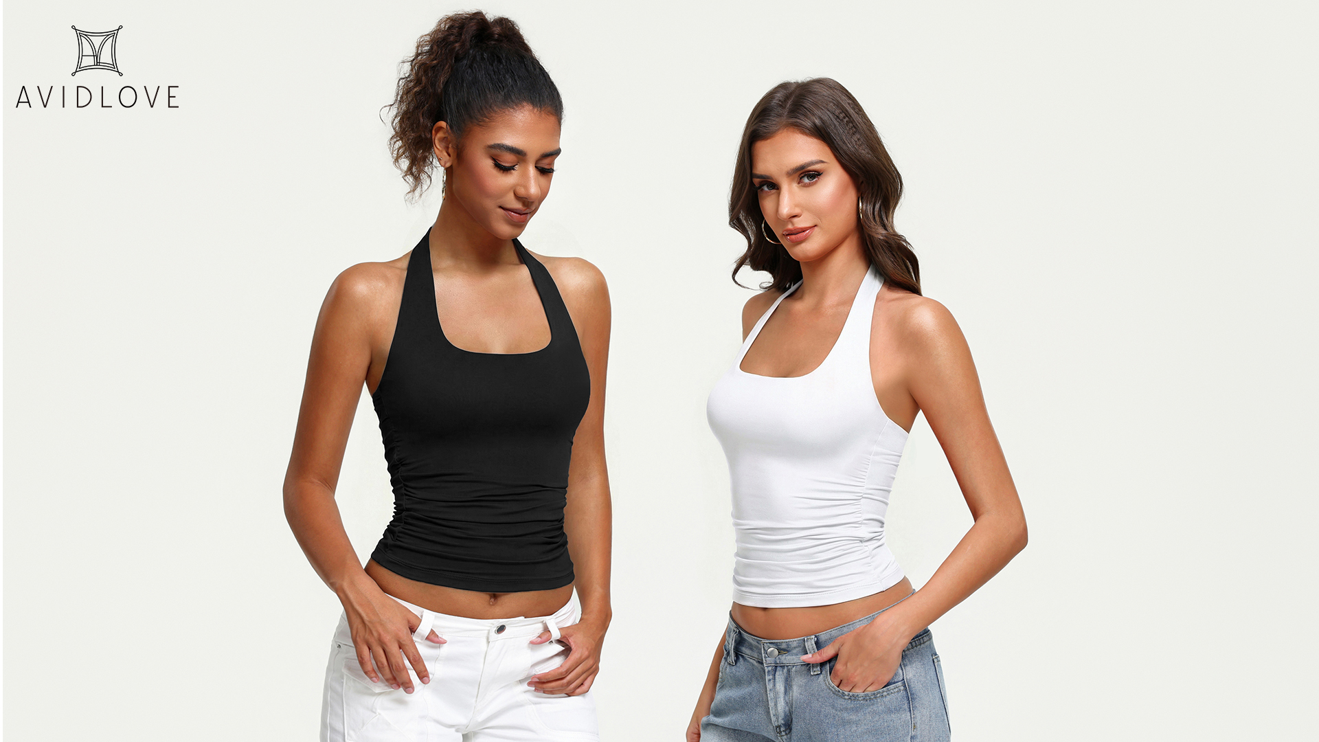 Avidlove Halter Tops for Women Double Lined Tank Top Black Sexy